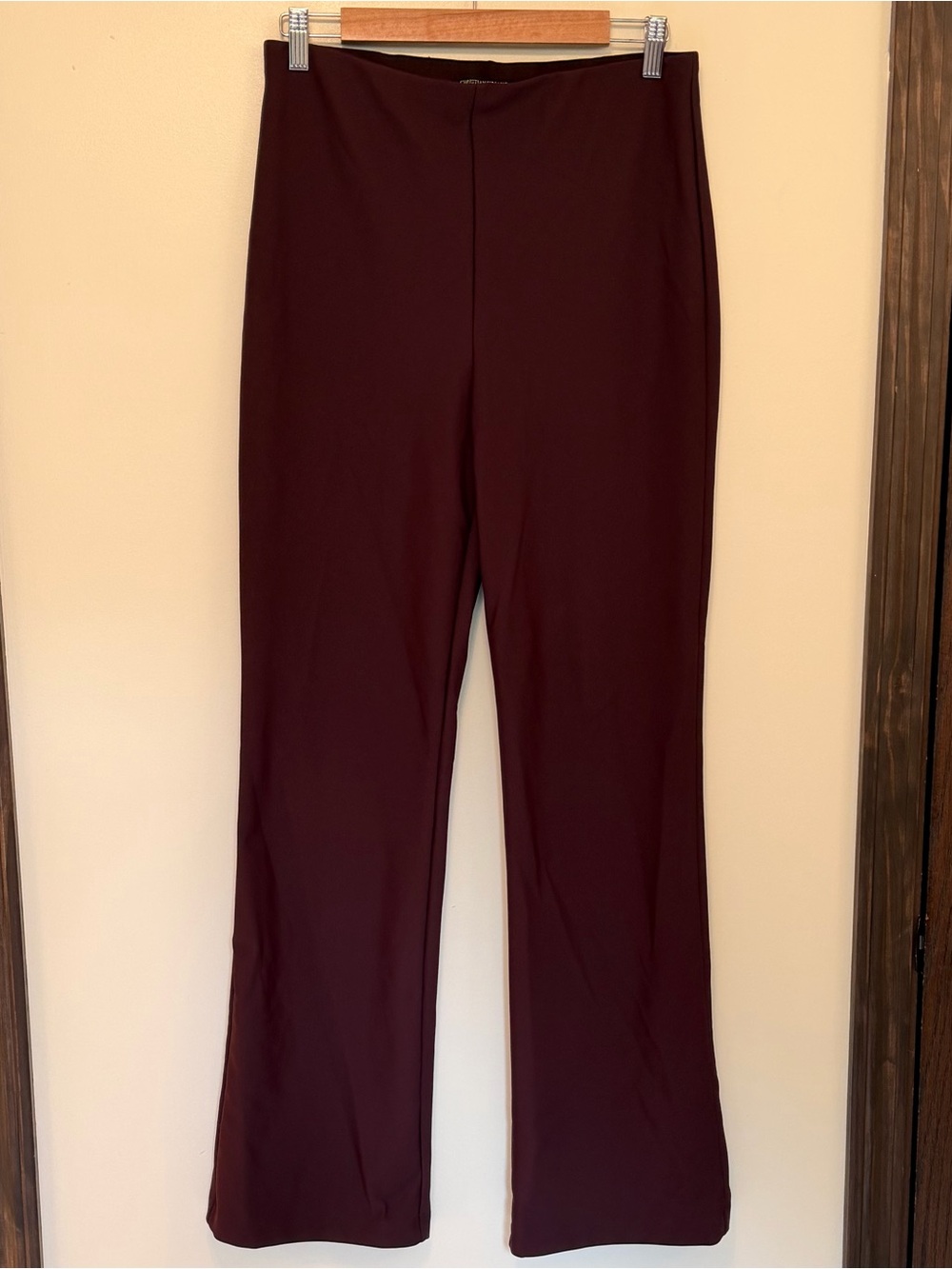 Christian Siriano BurgundyWide  Straight Leg Dress Pants